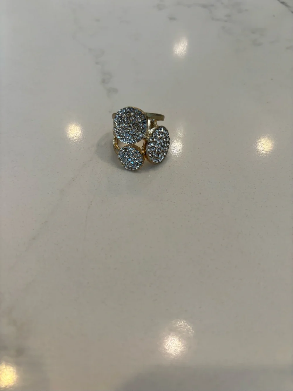 Gold Pavé Triple Circle Cocktail Ring